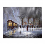 5D Teemantv&auml;rvimine Raudtee Teemanttikandid Ristpistes Kodukaunistus K&auml;sitsi valmistatud kingitused Round 20x30cm