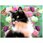 T&auml;is&uuml;mar/ruudukujuline 5D Teemantmaaling Lillede ja kasside teemanttikandid Ristpistekomplektid Kodukaunistus K&auml;sitsi valmistatud kingitused Round 20x30cm