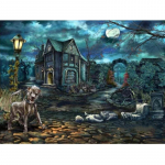 5D DIY Teemantmaaling Lossi ja koera ristpistete komplekt Mosaiik Teemanttikandid Roos T&auml;is&uuml;mmargune/ruudukujuline puur Kodukaunistus Round 20x30cm