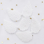 20 tk 74*43mm valge inglitiib Scrapbooking aplikatsioonid &uuml;hepoolsed s&auml;delevad puudrid haldjatiiva plaastrid, isetegemise pulk kaunistustarvikutel valge