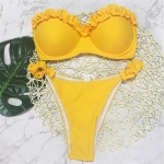 Bandeau bikiinid Push Up ujumistrikoo Naiste ujumisriided Naiste bikiinikomplekt K&otilde;rge jalaga l&otilde;igatud vannitulija sasitud supelkost&uuml;&uuml;m L