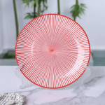 Euroopa praad L&auml;&auml;ne toidu taldrikutaldrik Majapidamises kasutatavad keraamilised lauan&otilde;ud Jaapani loomingulised taldrikud hommikus&ouml;&ouml;gitaldrik puuviljavaagen 8 punane