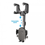 Fonken auto 360&deg; tahavaatepeegli mobiiltelefoni alus universaalne GPS-navigatsiooniklamber Reguleeritav hoidik mobiiltelefoni kronstein Telescopic must