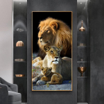 Suur teemantmaal L&otilde;vi perekond 5D Teemantkunst Teemantmosaiik Anime Tikand Rhinestone Pilt Decor 20x40cm