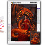 5D DIY teemanttikandid Troonide m&auml;ng Draakon ja ilu Teemantmaaling Mosaiik Kodukaunistus Full Round 20X30CM