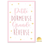 Les Tr&eacute;sors De Lily [A0719] - Laste l&otilde;uend 'Petite Dormeuse Grande R&ecirc;veuse' roosa - 30x20 cm Heleroosa