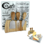 Les Tr&eacute;sors De Lily [A2257] - klaas + puitjuustuplaat 'Carte des Fromages' 3 n&otilde;usid - 22x4x21 cm beež
