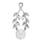 Les Tr&eacute;sors De Lily [R5036] &ndash; h&otilde;bedane ripats 'Epi of wheat' h&otilde;bedast elevandiluust (roodiumiga kaetud) - 20x11mm valge