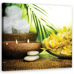 L&otilde;uendiprint Flower Bamboo Candle 30x30 kollane