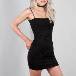 Moodsuvise seksikas klubi minikleit peokleit Bodycon l&uuml;hike kleit naistele vabaaja seljataga mustad elegantsed kleidid Vestidos 24629 S must