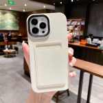 Smoothly Liquid Silicone Card Wallet Case iPhone 14 Pro Max 14 Pro 14 Plus objektiivi kaitse&uuml;mbris iPhone 14 13 12 11 Pro Max XR X XS Max 6 7 8 iPhone 14 Pro Max valge