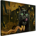 L&otilde;uendiprint Black cat Gold abstraktne 60x40 kuldne
