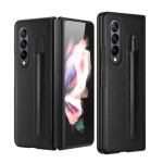 L&ouml;&ouml;gikindel libisemiskindel nahast &uuml;mbris Samsung Galaxy Z Fold 4 5g Fold4 Fold3 Fold 3 Zfold4 Zfold3 S-pliiatsihoidjale Coque for samsung z fold 3 must