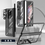 L&auml;bipaistev kattekate Samsung Galaxy Z Fold 4 5g &uuml;mbrisele Kahe magnetilise hingega puutepliiatsi pesa hoidja Galaxy Fold 3 4 &uuml;mbrisele For Galaxy Z Fold 4 must
