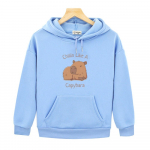 Kapybara kapuutsid Chilin Like A Pusad Lapsed Pikad varrukad Topid Laste Pullover T&uuml;drukute R&otilde;ivad Y2k Riided Beebipoiste Riided 150 helesinine v&auml;rv