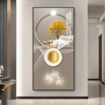 Abstraktne luksuslik kuldne l&otilde;uendimaal Rikas puuvalgus seinakunst Hirve plakatid ja v&auml;ljatr&uuml;kid elutoa veranda koridori sisekujunduseks 60cm&times;170cm NoFrame