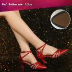 5,5 cm kontsad Naiste peotantsukingad Pehme kummitallaga Tango Ladina treeningjalatsid 34 punane