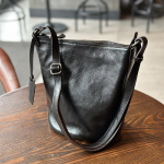 Johnature Simple ehtsast nahast naiste &otilde;la- ja p&otilde;ikkotid Naturaalsest ehtsast veisenahast suure mahutavusega vabaaja kott must