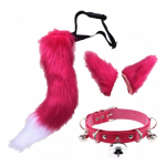 Kunstkarusnahast k&otilde;rvad saba kassi k&otilde;rvad ja saba komplekt k&otilde;rva saba komplekt t&auml;iskasvanud lastele Halloweeni v&auml;ljam&otilde;eldud peokost&uuml;&uuml;m oranž