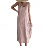 Rannas vabaajaline avar midi-vintage kleit naiste suvine O-kaelusega varrukateta, taskutega, vestiga kleit, rannariided M valge