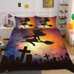 Halloweeni voodipesukomplekt, Halloweeni-teemaline taust tekikate 2 v&otilde;i 3 magamistoaga voodipesu kaunistus Baby 100x135cm