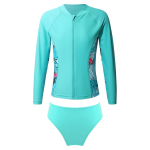 Lastele T&uuml;drukutele 2TK ujumisriided Ujumisriided Rannar&otilde;ivad Pikkade varrukatega &uuml;ler&otilde;ivad p&uuml;kstega komplekt Beach Rashguard ujumiskost&uuml;&uuml;m 5-6 Years j&auml;rveroheline v&auml;rv