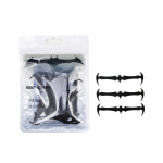 NR.8 12tk nahkhiire kujuga silikoonist kingapaelad ilma sidemeteta elastsed paelad tossud ilma lipsuta Kingapaelad lastele t&auml;iskasvanutele m&otilde;eldud kummist kingapael 12Pcs must