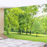 Ilus loodusmetsa tr&uuml;kitud suur seinavaip 230x180cm