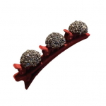 Rhinestone Heart Decor Elegantne juuksen&otilde;el Lint kahekihiline juuksen&otilde;el Juukseklambrid Juuste aksessuaarid must