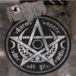 N&otilde;ia &uuml;mmargune vaip element Pentagram Wicca &uuml;mmargune vaip Kuu faas Pentagram &uuml;mmargune vaip M&uuml;stika P&auml;ikesekuu N&otilde;ia &uuml;mmargune vaip 60cm