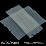 Viskoossus 10/20 tk 7/11 * 190 mm mittetoksiline EVA l&auml;bipaistev kuumsulamliimi pulgad kuumaliimip&uuml;stoli jaoks. Liimi k&auml;sit&ouml;&ouml;album DIY liimiparandust&ouml;&ouml;riistad(V&auml;rv:L&auml;bipaistev) 11*190mm 50pcs