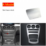 S&uuml;sinikkiust auto keskkonsooli veetassi hoidja multimeedia paneeli katte trimm Mercedes Benz C klassi GLC X253 W205 jaoks A Silver Not clock