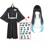 Tokitou Muichirou Cosplay kost&uuml;&uuml;m Anime Deemonitapjad Kimetsu No Yaiba Kisatsutai vormir&otilde;ivad Halloweeni karnevalipeo riided L-(Suit+Wig)