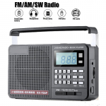 Taaslaetav raadio FM/AM/t&auml;isribaline TF-kaardi U-ketas taskulambi pooljuhtraadioga, suure mahutavusega patarei-digitaalm&auml;ngija eakate kingitus must