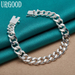 925 Sterling h&otilde;be 8mm k&uuml;lgkett k&auml;ev&otilde;ru Moe ehted 20cm