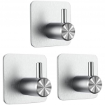 3 t&uuml;kki seinakleebised konksud 304 roostevabast terasest riputuskonksud k&auml;ter&auml;tikud kronstein ilma puurikonksuta, konksud k&ouml;&ouml;gi ja vannitoa jaoks h&otilde;bedased 4x4x2cm