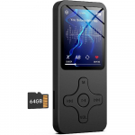 64 GB MP3-m&auml;ngija Bluetoothiga, kaasaskantav HiFi kadudeta heli, muusika mp3-mp4-m&auml;ngija lastele koos k&otilde;lariga FM-raadio salvestamine fotovideo e-raamat