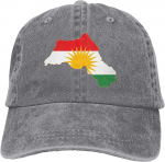 Kurdistani lipu kaart Unisex vabaaja isam&uuml;ts, puuvillane reguleeritav pesapallim&uuml;ts One Size