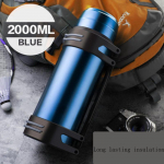 Termos pudel 2/3/4L vaakum roostevabast terasest teepudel veekruus tassi kuumustermos 2000ml sinine