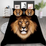 3D Lion seeria voodipesukomplekt Fierce Forest loomamustriga tekikattega padjap&uuml;&uuml;r, 2 v&otilde;i 3 t&uuml;kki, mikrokiudkangast mugav kodukaunistus Baby 100x135cm