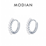 MODIAN elegantsed p&auml;rlkullav&auml;rvi k&otilde;rvar&otilde;ngad 925 sterling h&otilde;bedased lihtsad ringikujulised k&otilde;rvar&otilde;ngad naistele pulmaehted h&otilde;be