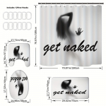 4 tk Ghost Pattern du&scaron;ikardinakomplektid veekindlad vannitoa jaoks Libisemiskindlad Vannitoavaibad kaas WC kate Vannimatt Vannitoakomplekt 4Pcs