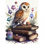 Teemantmaal T&auml;ispuur &Ouml;&ouml;kull Lill Kass Loom &Uuml;mmargune Teemantmaal K&auml;sitsi valmistatud maastik Teemantmosaiikmaal Kodukaunistus Full Round 25X37.5CM