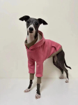 Talvine paksendatud kapuutsiga lemmiklooma dressipluus Soe V&auml;ike hurt Whippet Suure koera riided M roosa