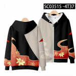 Genshin Impact Kaedehara Kazuha Cosplay kost&uuml;&uuml;m Unisex 3D kapuuts t&otilde;mblukuga kapuutsiga dressipluus vabaaja spordir&otilde;ivad t&auml;navar&otilde;ivad riided M