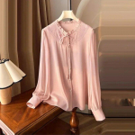 Elegantne pitsiline lihtne pluus, s&uuml;gisene naiste pikkade varrukatega volangidega kraega s&auml;rk &uuml;hev&auml;rviline lahtised topid s&auml;rk Riided Blusas 29965 S roheline