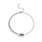 Bolaijewelry Moekett disainitud naturaalsest Brasiilia amet&uuml;stist k&auml;ev&otilde;ru 925 h&otilde;bedast elegantsed peened ehted igap&auml;evaseks kandmiseks 22cm h&otilde;be