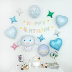 GAM Kuromi Cinnamoroll My Melody Sanrio s&uuml;nnip&auml;evapidu s&uuml;nnip&auml;eva &otilde;hupallide peotarvikute komplekt, 1 komplekt, B Cinnamorolli fooliumist &otilde;hupallikomplekt Korea populaarsed m&auml;nguasjad white