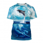 Animal Dolphin Graphic T-s&auml;rgid 3D Prindiga Meeste/naiste isiksus Moodsad &Uuml;markaelusega topid Suvised &uuml;lisuured l&uuml;hikeste varrukatega T-s&auml;rk meeste M