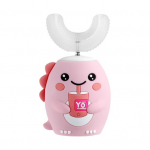 Ultraheli hambahari Cartoon Dragon 360 kraadi puhastus Lihtne operatsioon Lastele Silicon Automaatne Ultraheli Hambahari 7-15Year roosa